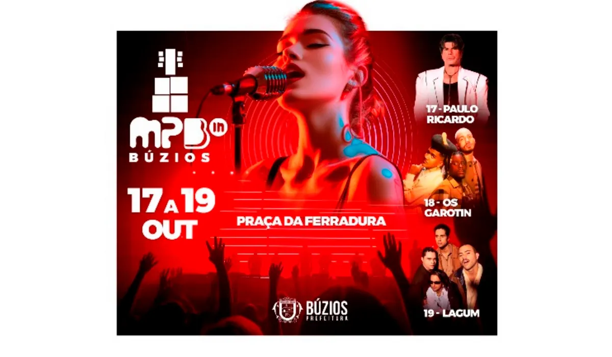 Festival MPB in Búzios leva Paulo Ricardo, Os Garotin e Lagum à Praça da Ferradura